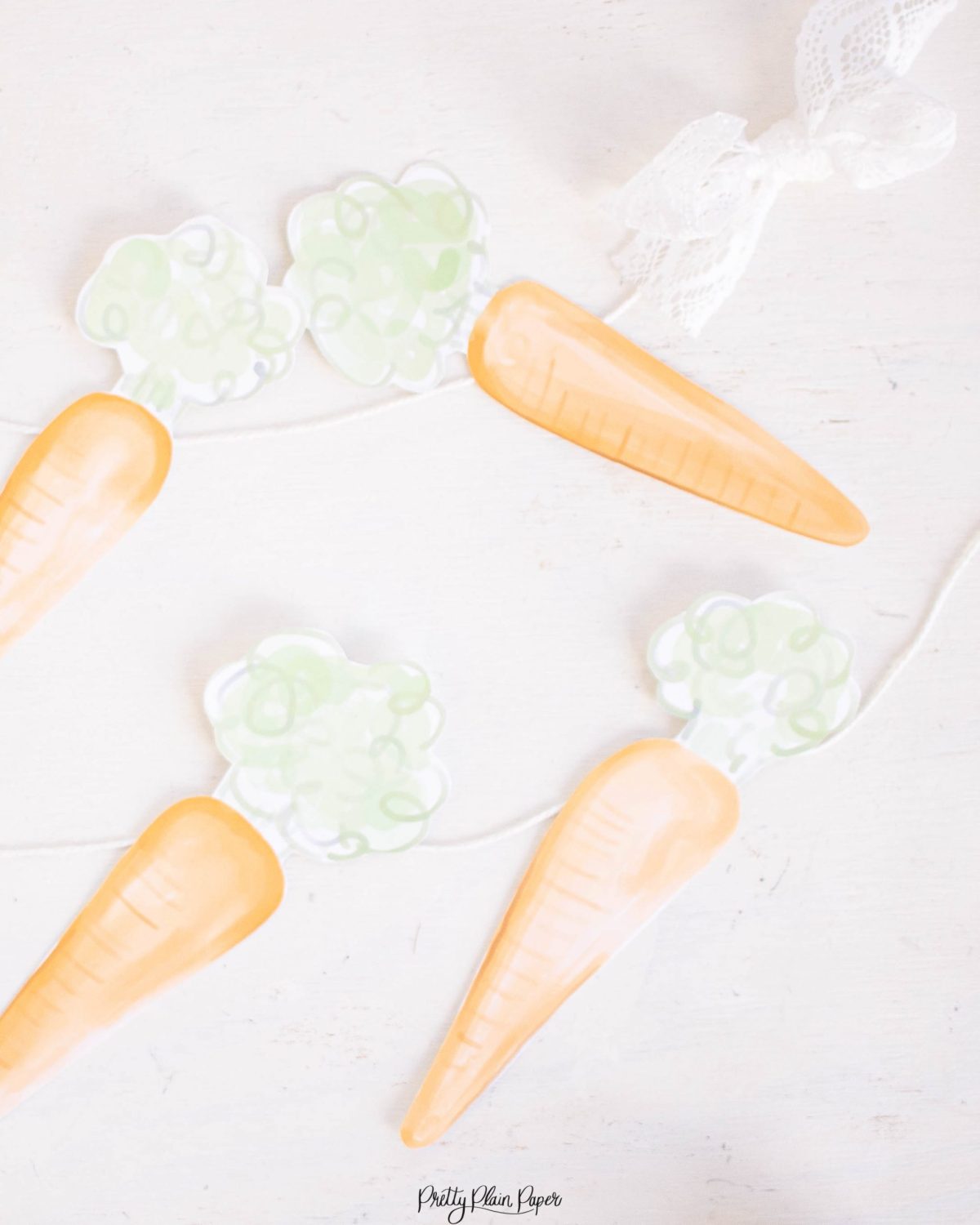 Watercolor Carrot Banner by Pretty Plain Paper