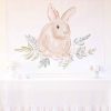 Watercolor Pink Floral Bunny Birthday Party Backdrop by Pretty Plain Paper for a Some Bunny is One Birthday Party or a Bunny Birthday Theme