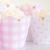 Pink Gingham and Pink Pattern Dot Cupcake Wrappers by Pretty Plain Paper