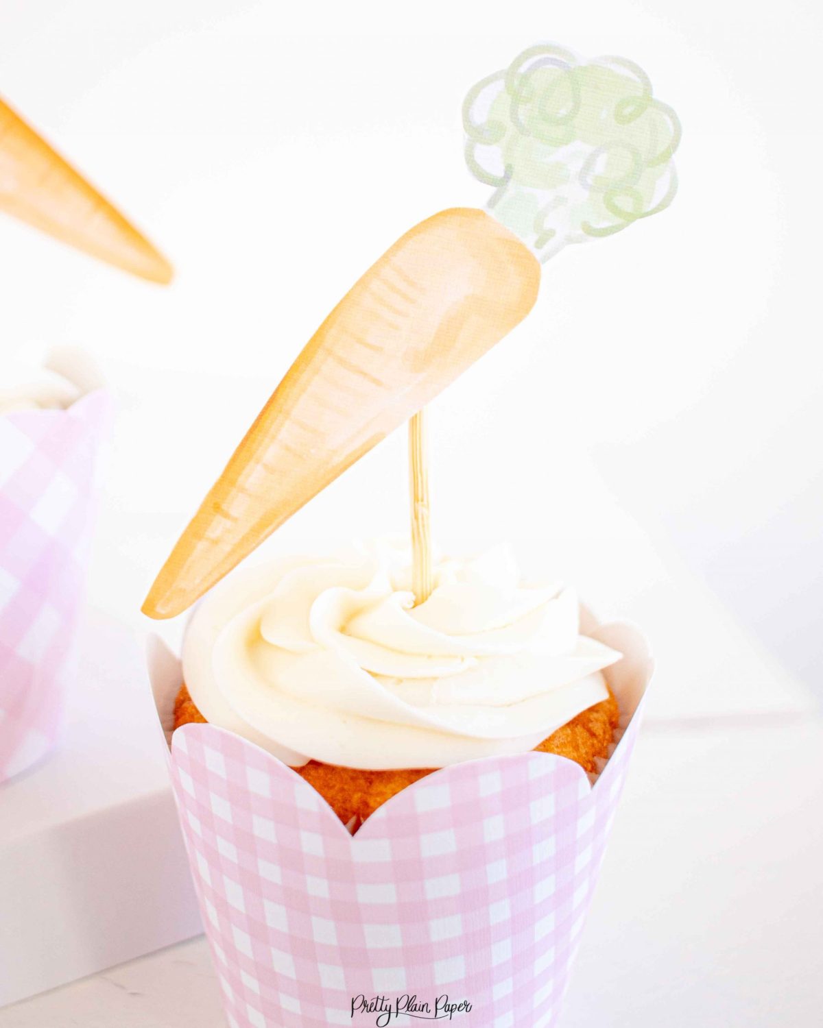 Watercolor Carrot Cupcake Toppers for a Bunny Birthday Party