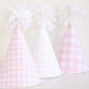 Pink Gingham and Pink Pattern Dot Party Hats by Pretty Plain Paper