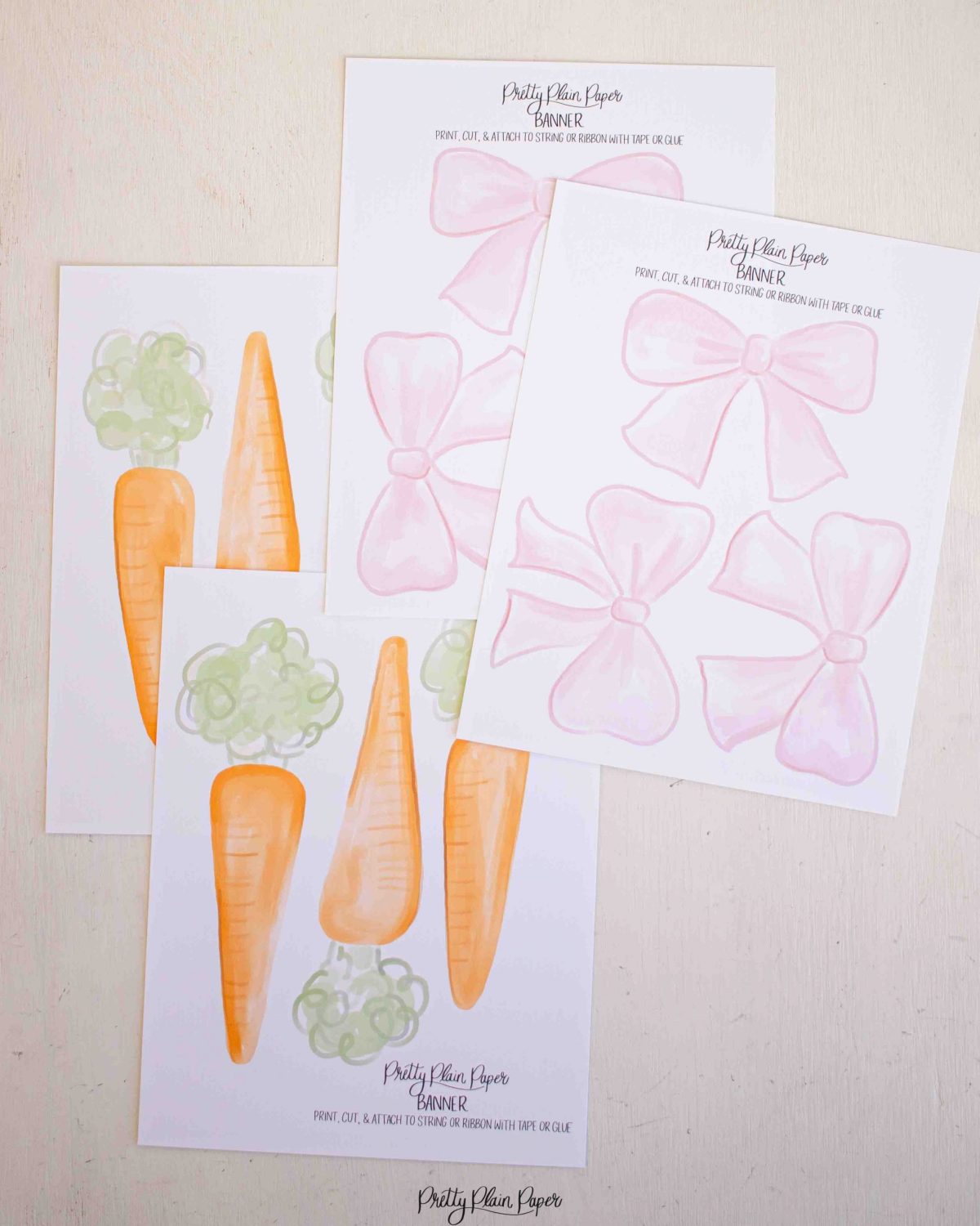 Watercolor Carrot Banner by Pretty Plain Paper