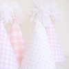 Pink Gingham and Pink Pattern Dot Party Hats by Pretty Plain Paper