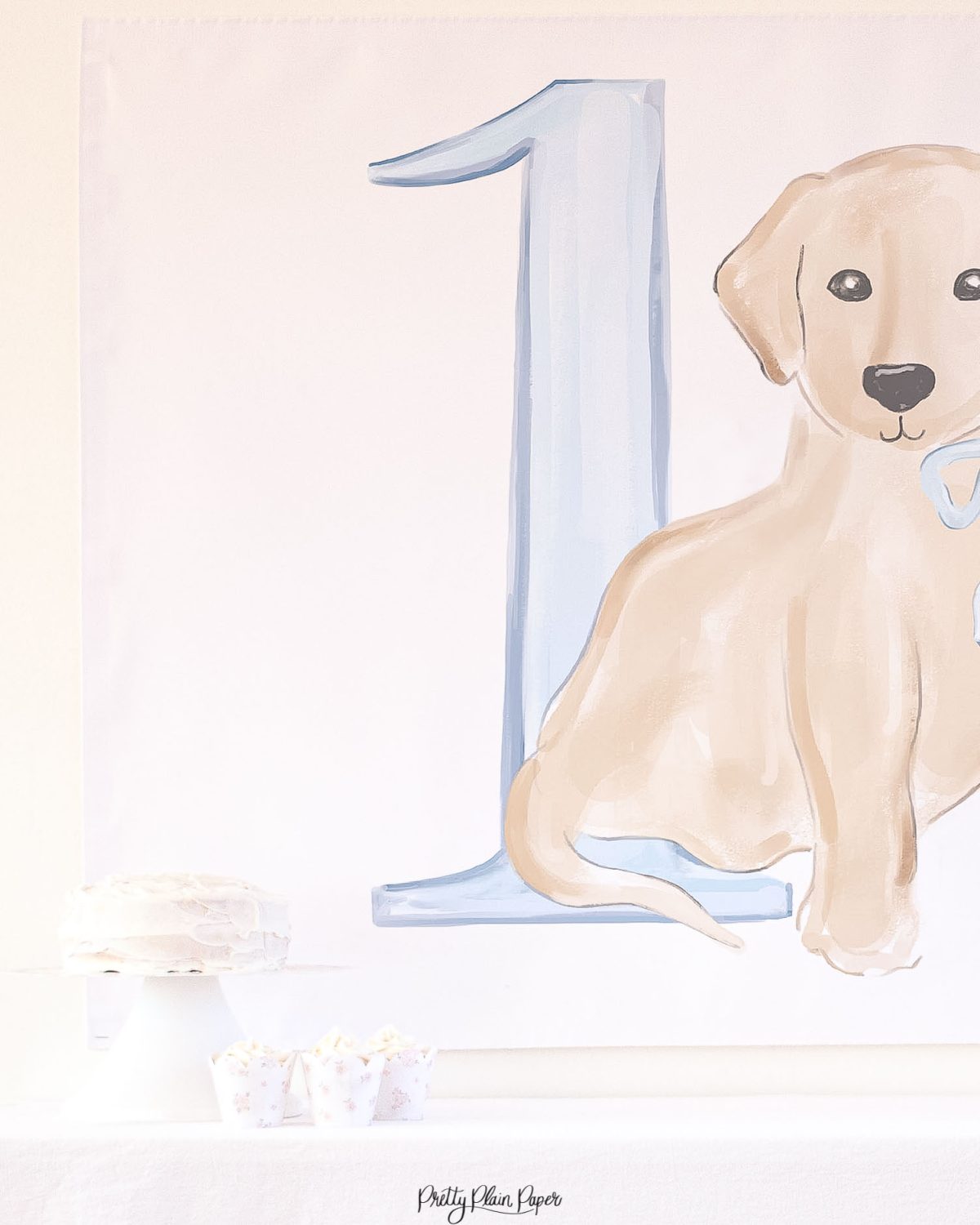 Snips and Snails Backdrop for a Puppy Dog Birthday by Pretty Plain Paper
