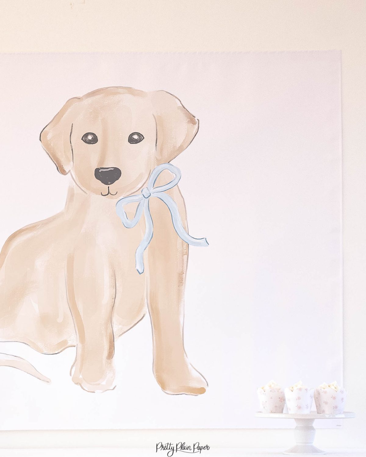 Snips and Snails Backdrop for a Puppy Dog Birthday by Pretty Plain Paper