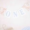 Watercolor Blue ONE Highchair Banner by Pretty Plain Paper