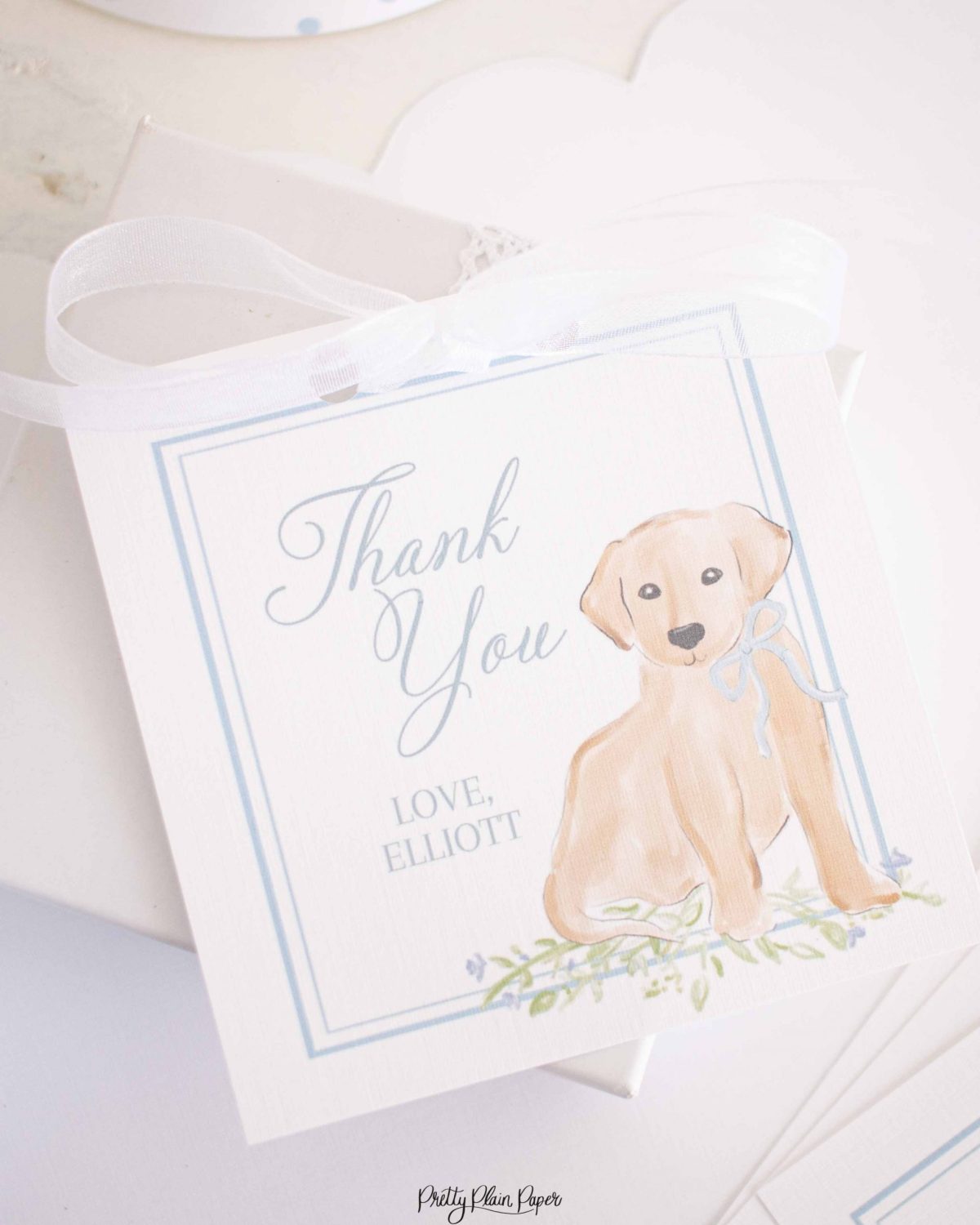 Snips and Snails Favor Tag for a Puppy Dog Birthday by Pretty Plain Paper
