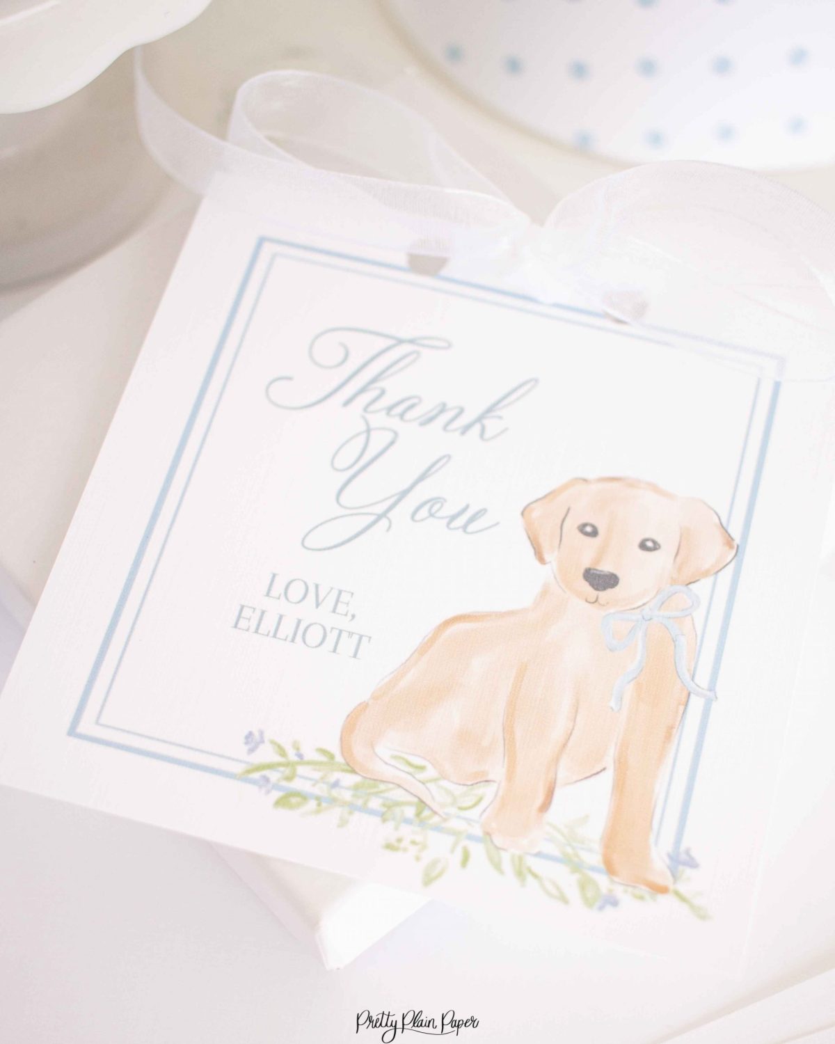 Snips and Snails Favor Tag for a Puppy Dog Birthday by Pretty Plain Paper