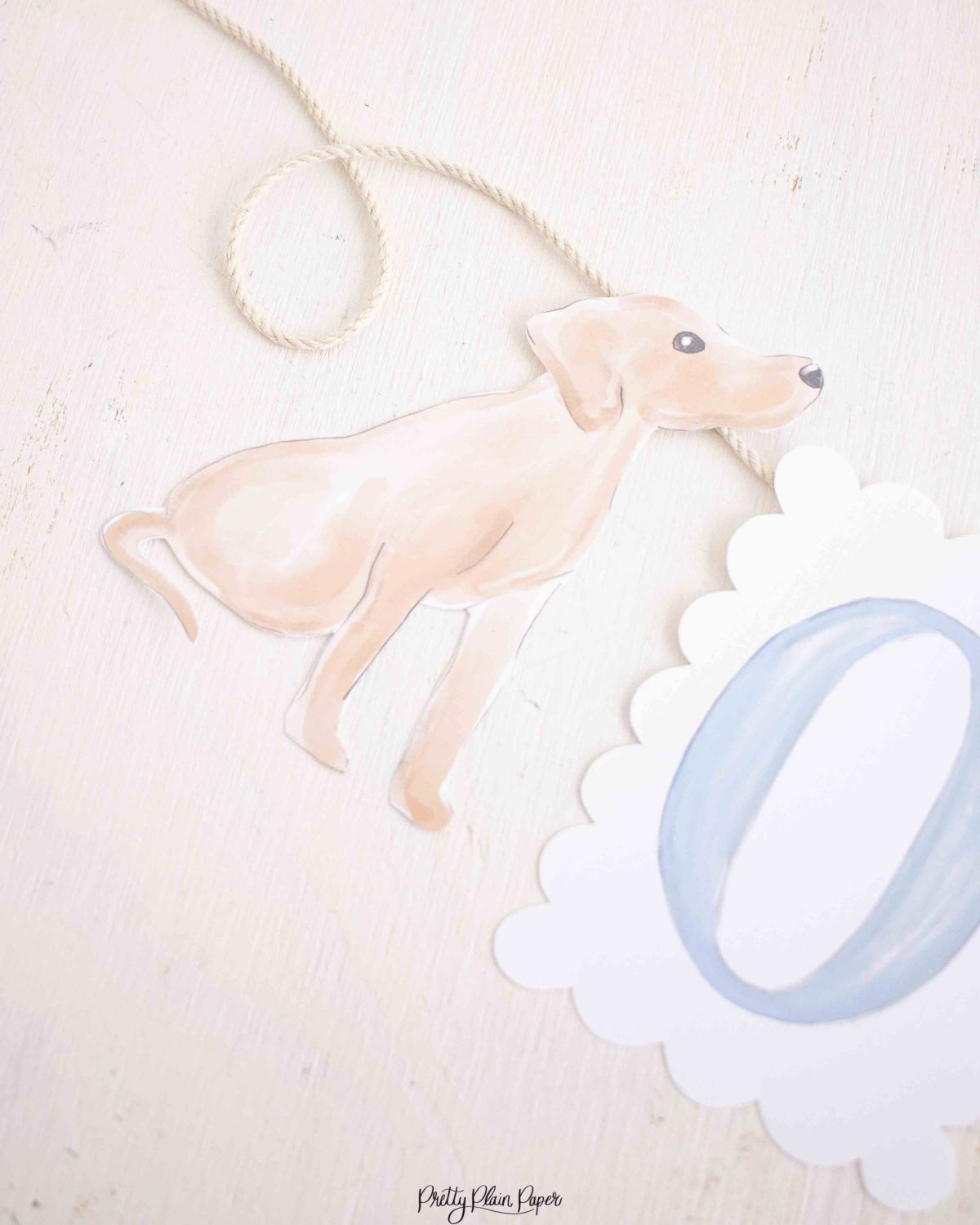 Watercolor Blue ONE Highchair Banner by Pretty Plain Paper