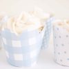 Blue Gingham and Polka Dot Cupcake Wrappers by Pretty Plain Paper