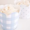 Blue Gingham and Polka Dot Cupcake Wrappers by Pretty Plain Paper