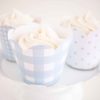 Blue Gingham and Polka Dot Cupcake Wrappers by Pretty Plain Paper