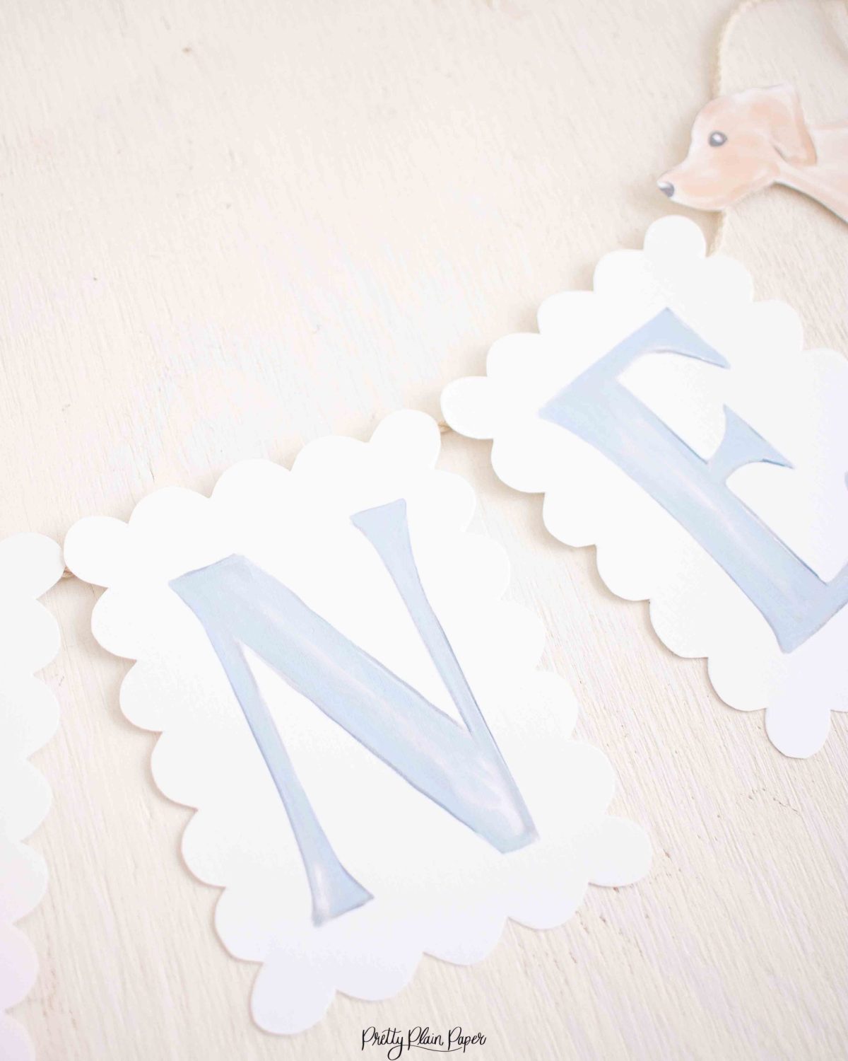 Watercolor Blue ONE Highchair Banner by Pretty Plain Paper