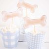 Puppy Dog Bone Cupcake Toppers for a Snips and Snails and Puppy Dog Tails Birthday by Pretty Plain Paper