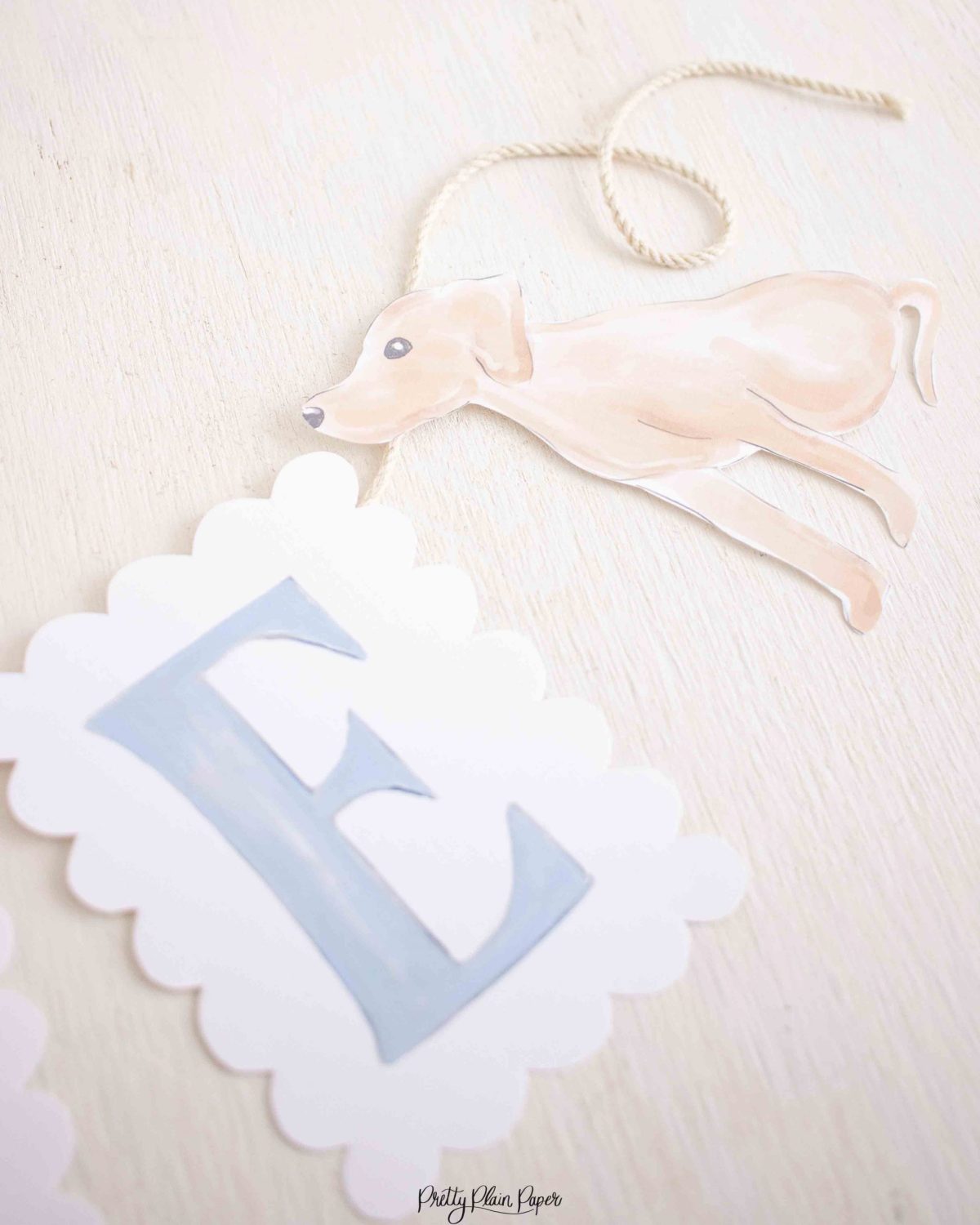 Watercolor Blue ONE Highchair Banner by Pretty Plain Paper