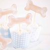 Puppy Dog Bone Cupcake Toppers for a Snips and Snails and Puppy Dog Tails Birthday by Pretty Plain Paper