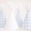 Blue Gingham Pattern Party Hats & Blue Polka Dots Party Hats by Pretty Plain Paper