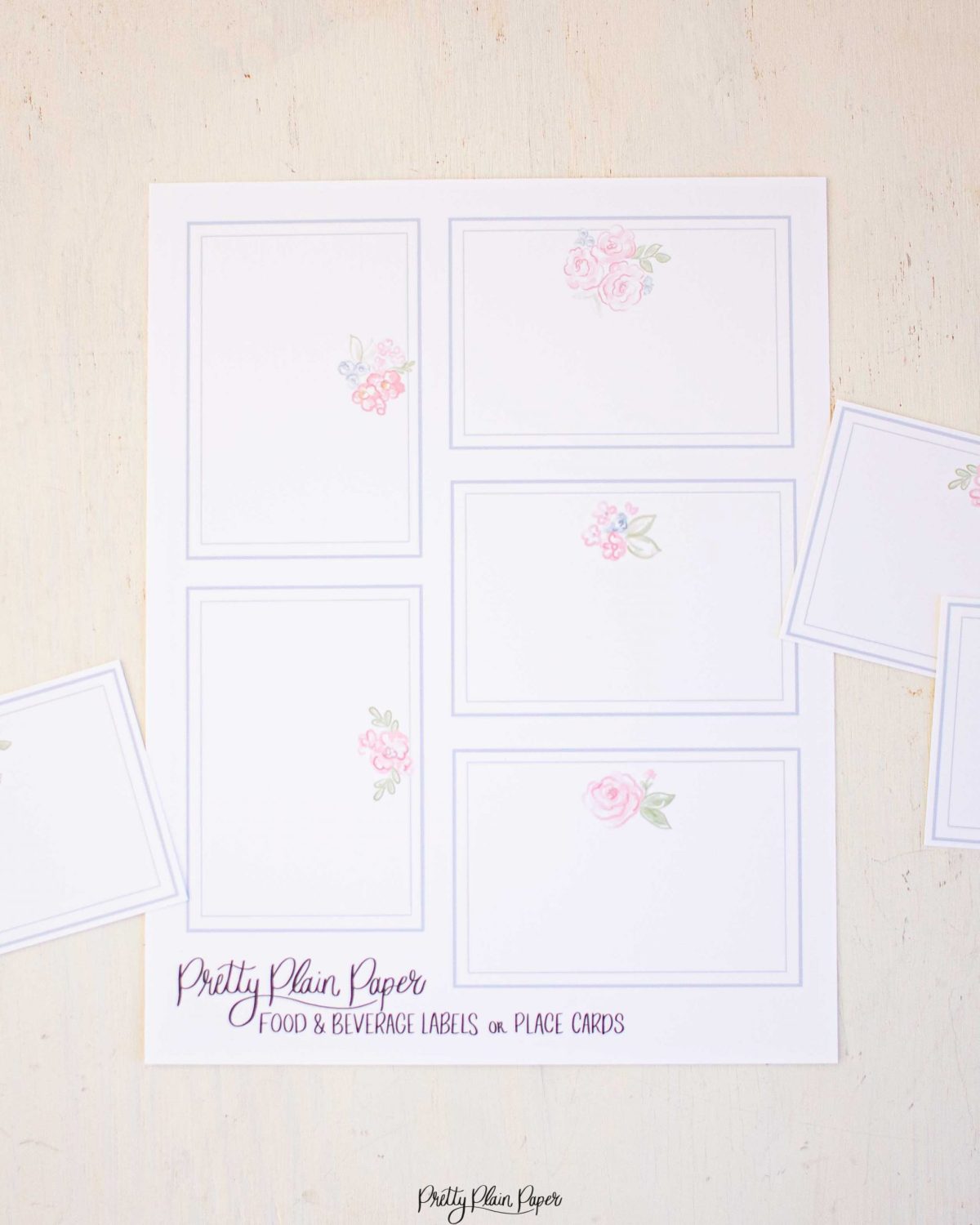Pink Floral Food and Beverage Labels by Pretty Plain Paper
