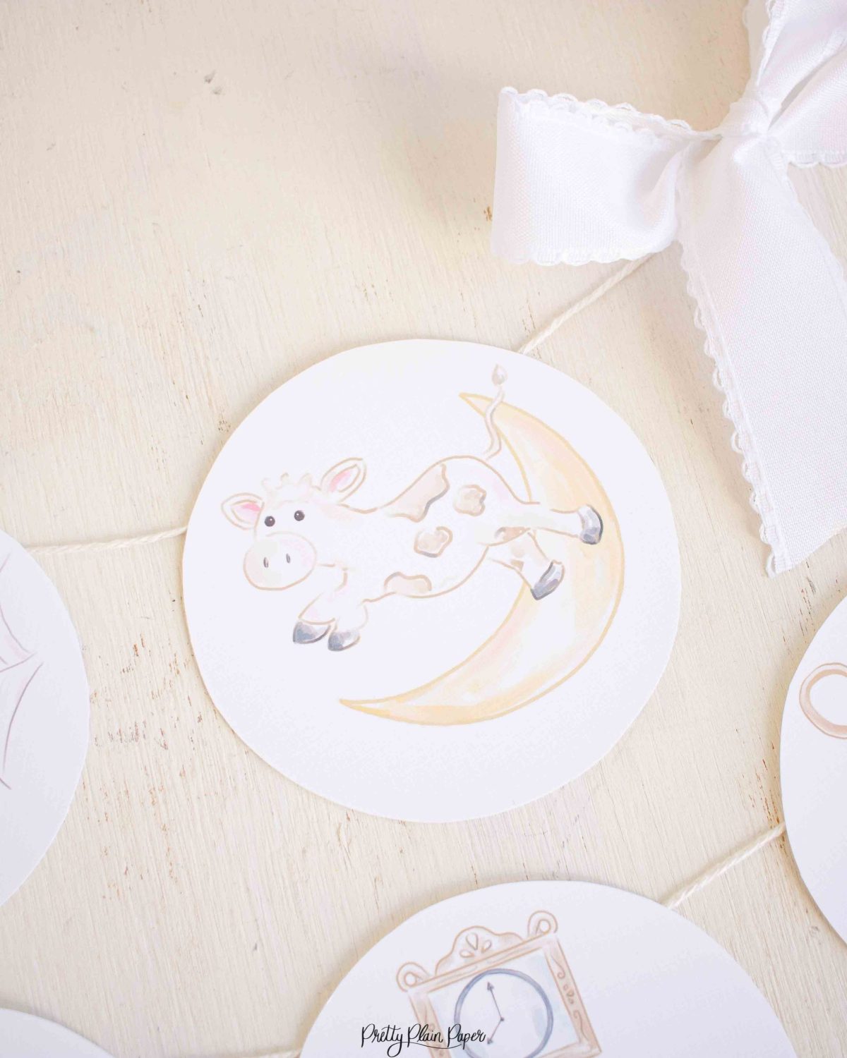 Watercolor Nursery Rhyme Birthday Banner by Pretty Plain Paper