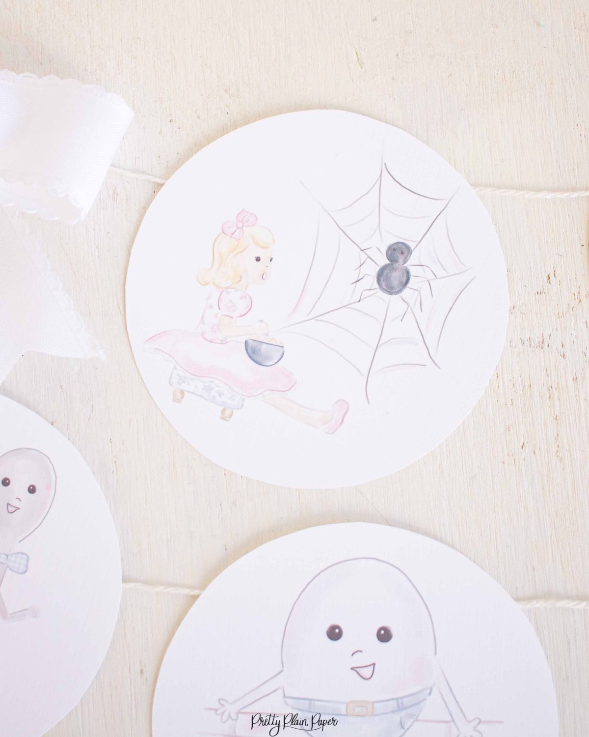 Watercolor Nursery Rhyme Birthday Banner by Pretty Plain Paper