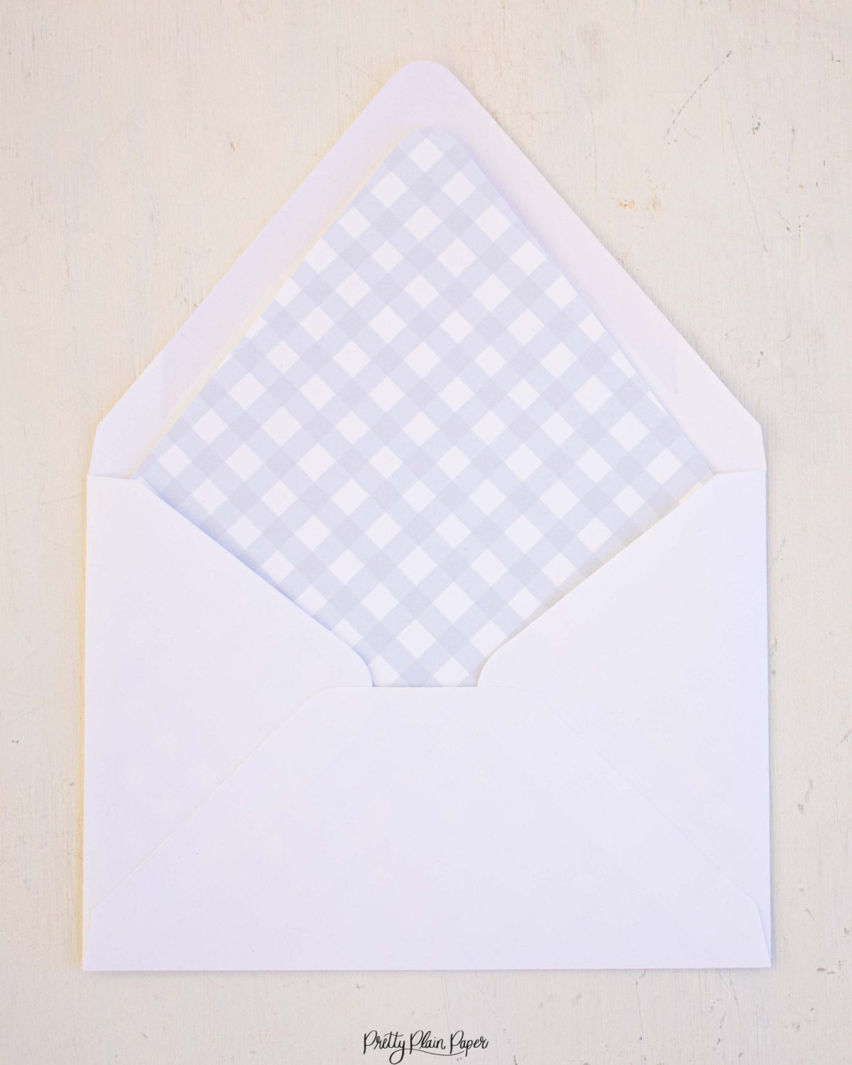 Blue Gingham Envelope Liners by Pretty Plain Paper