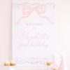 Watercolor Pink Bow Birthday Party, Invitation and Backdrop and Matching Party Decor by Pretty Plain Paper