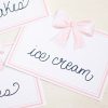 Watercolor Pink Bow Birthday Party, Invitation and Backdrop and Matching Party Decor by Pretty Plain Paper