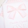Watercolor Pink Bow Birthday Party, Invitation and Backdrop and Matching Party Decor by Pretty Plain Paper