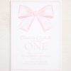 Watercolor Pink Bow Birthday Party, Invitation and Backdrop and Matching Party Decor by Pretty Plain Paper