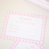 Adopt a Puppy Certificate for a Pink Gingham Puppy Party Favor or Party Activity by Pretty Plain Paper; A Watercolor Pink Puppy Party Set