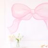 Watercolor Pink Bow Party Backdrop by Pretty Plain Paper for a Pink Bow Birthday or a Pink Bow Baby Shower