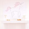 Watercolor Pink Unicorn Party Backdrop by Pretty Plain Paper for a Pink Unicorn Birthday or a Pink Unicorn Baby Shower
