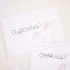 Watercolor Pink Unicorn Food and Beverage Labels by Pretty Plain Paper for a Pink Unicorn Birthday Party or Baby Shower