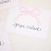 Watercolor Pink Bow Food and Beverage Labels by Pretty Plain Paper for a Pink Bow Birthday Party or Baby Shower