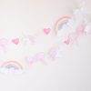 Watercolor Unicorns, Rainbows and Bows Birthday Party Banner by Pretty Plain Paper
