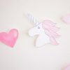 Watercolor Unicorns, Rainbows and Bows Birthday Party Banner by Pretty Plain Paper