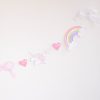 Watercolor Unicorns, Rainbows and Bows Birthday Party Banner by Pretty Plain Paper