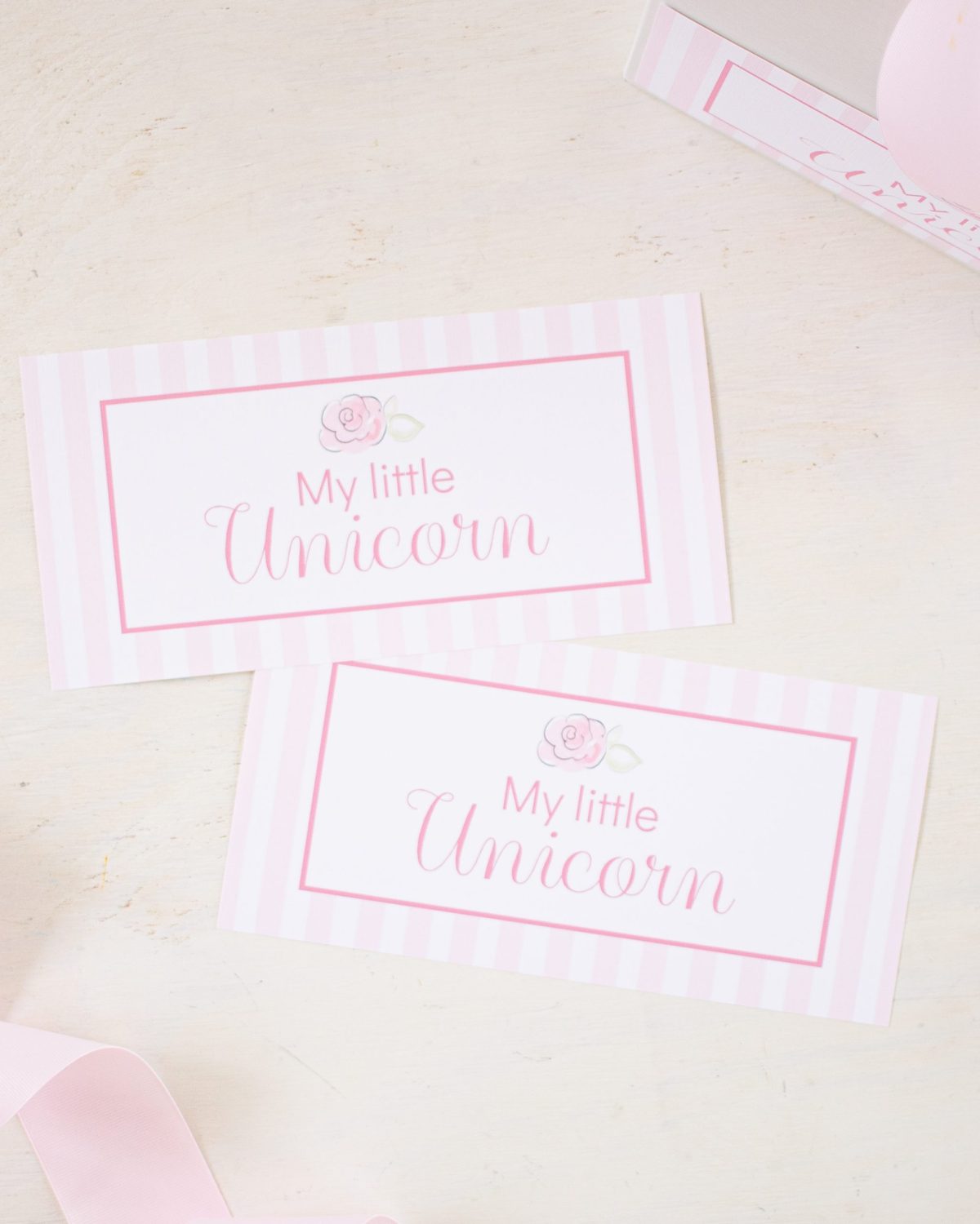 My Little Unicorn Label for Adopt a Unicorn Party Favor Activity by Pretty Plain Paper for a Pink Unicorn Party