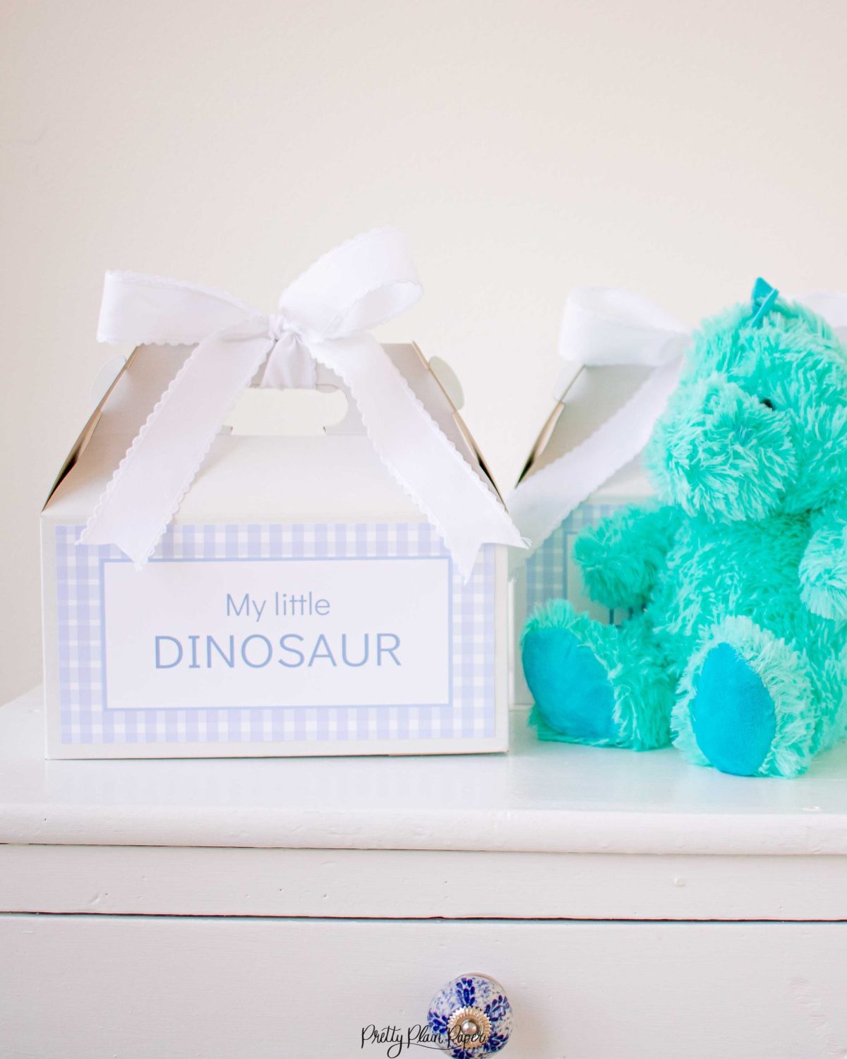 My Little Dinosaur Label for Adopt a Dinosaur Party Favor Activity by Pretty Plain Paper