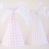 Pink Gingham Party Hats Template and Pink Stripe Party Hats Template by Pretty Plain Paper People