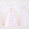 Pink Gingham Party Hats Template and Pink Stripe Party Hats Template by Pretty Plain Paper People