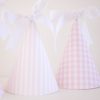Pink Gingham Party Hats Template and Pink Stripe Party Hats Template by Pretty Plain Paper People