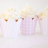 Pink Gingham Cupcake Wrappers and Pink Stripe Cupcake Wrappers with Scallop Edge by Pretty Plain Paper