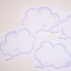 Watercolor Clouds Centerpieces by Pretty Plain Paper for a Rainbow and Unicorn Birthday Party