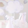 Watercolor Clouds Centerpieces by Pretty Plain Paper for a Rainbow and Unicorn Birthday Party