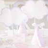 Watercolor Clouds Centerpieces by Pretty Plain Paper for a Rainbow and Unicorn Birthday Party
