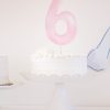 Watercolor Pink 6 Cake Topper by Pretty Plain Paper for a Sixth Birthday Party