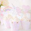 Pink Gingham Cupcake Wrappers and Pink Stripe Cupcake Wrappers with Scallop Edge by Pretty Plain Paper