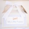 Adopt a Puppy Printable Adoption Boxes Labels for a Blue Puppy Party Favor or Party Activity by Pretty Plain Paper; A Watercolor Snips and Snails and Puppy Dog Tails Party Set
