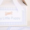 Adopt a Puppy Printable Adoption Boxes Labels for a Blue Puppy Party Favor or Party Activity by Pretty Plain Paper; A Watercolor Snips and Snails and Puppy Dog Tails Party Set